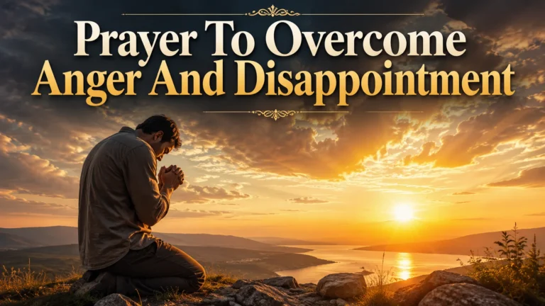 Prayer To Overcome Anger And Disappointment